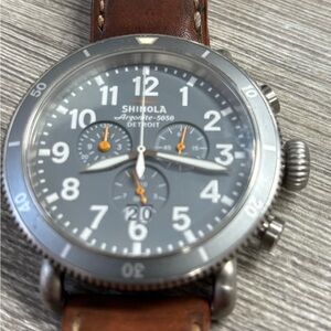 Shinola Argonite-5050 Watch - Silver and Brown